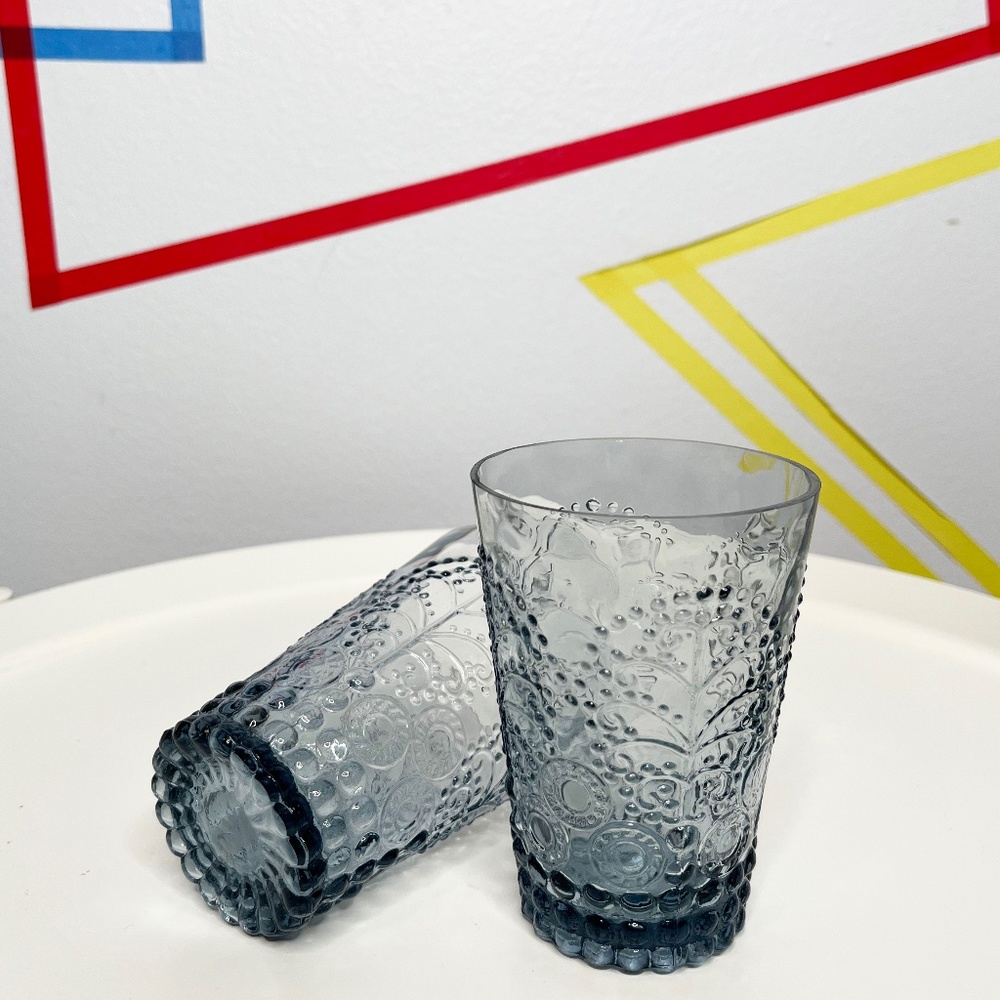 Slate Grey Drinking Glasses - Set of Two